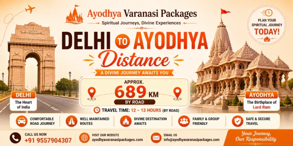 Delhi to Ayodhya Distance