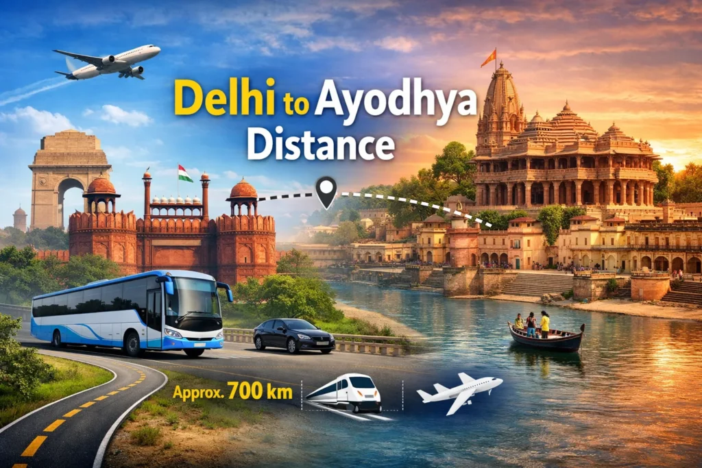 Delhi to Ayodhya Distance