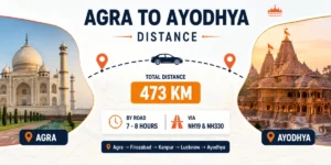 Agra to Delhi distance