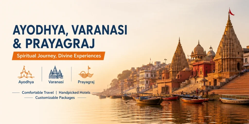 Best travel agency for Varanasi, Prayagraj, and Ayodhya tour packages with spiritual pilgrimage destinations