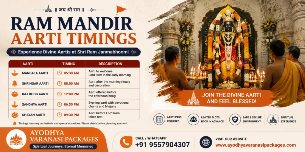 Ram mandir aarti timings and guide
