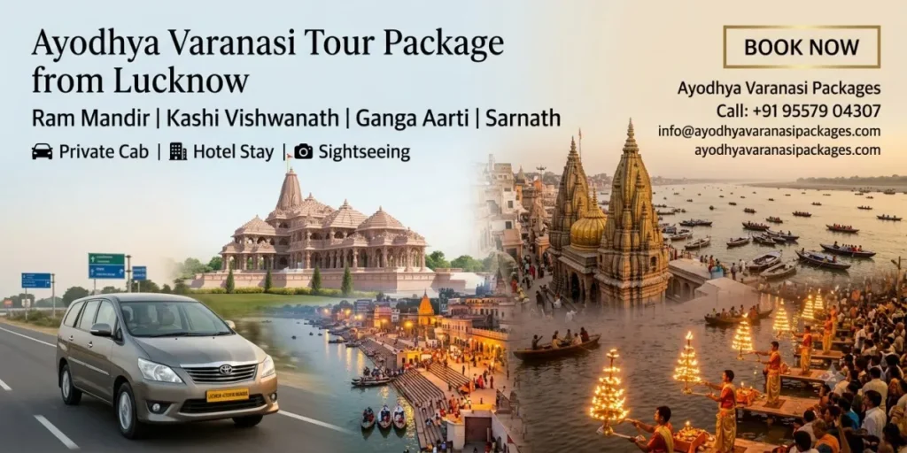 Ayodhya Varanasi Tour Package from Lucknow covering Ram Mandir and Kashi Vishwanath Temple